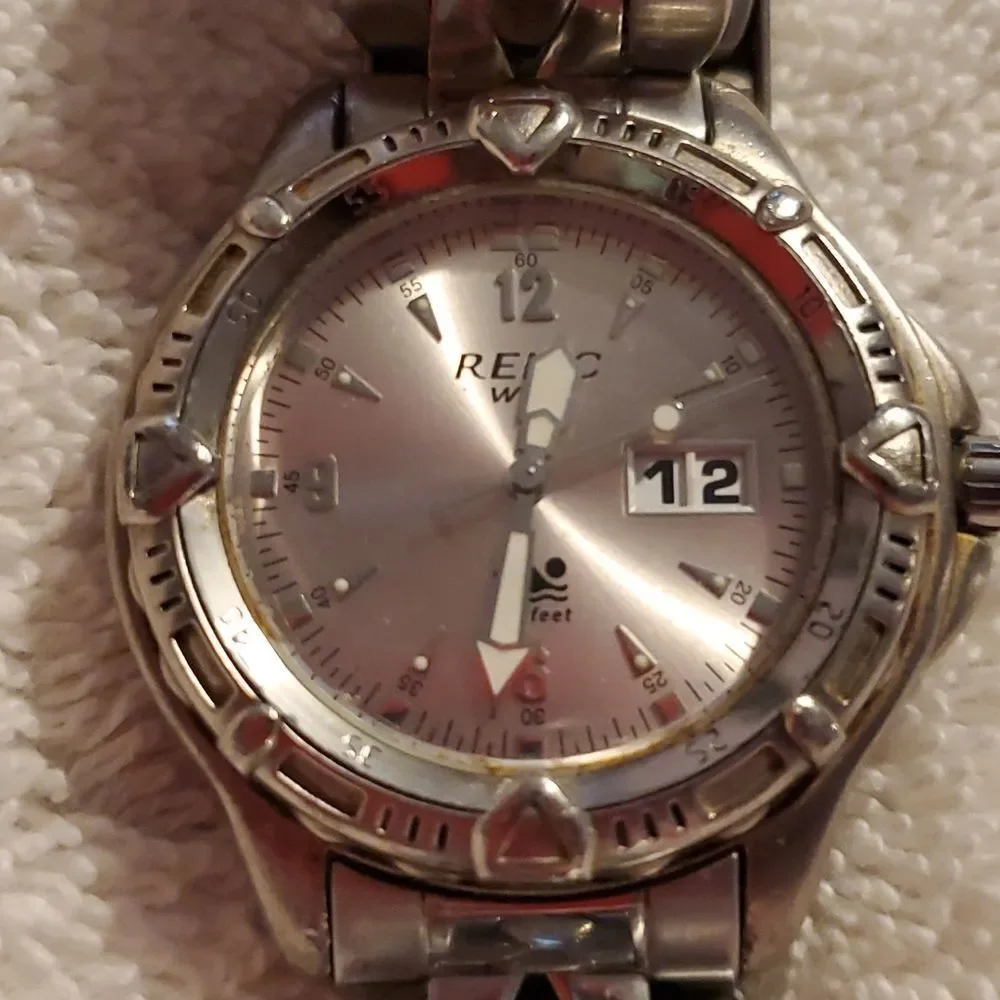 RELIC Wet ZR11450 Silver 40mm Analog Men's Watch ZR 11450 New Battery Wristwatch